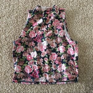 Forever 21 Floral Cropped Shirt